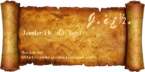 Jambrik Ábel névjegykártya