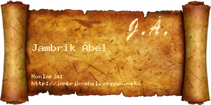 Jambrik Ábel névjegykártya