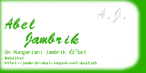 abel jambrik business card